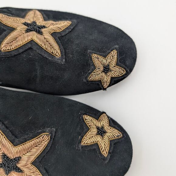 Michael Kors Natasha Suede Gold Star Loafers Women's Black Size US6.5M EU36.5 - Picture 12 of 12